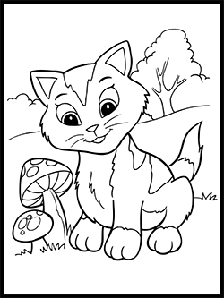 Kitten Coloring Template thumbnail